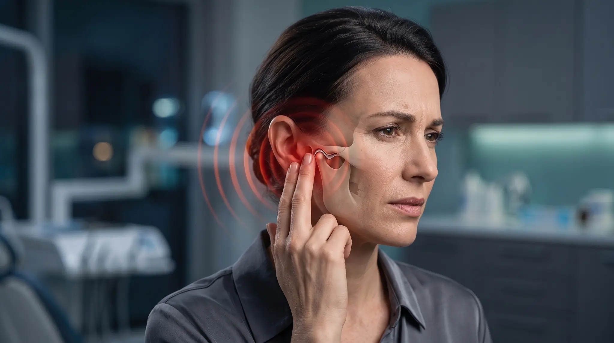 ATM e DTM — avaliação de dor, estalos e alterações da articulação temporomandibular.